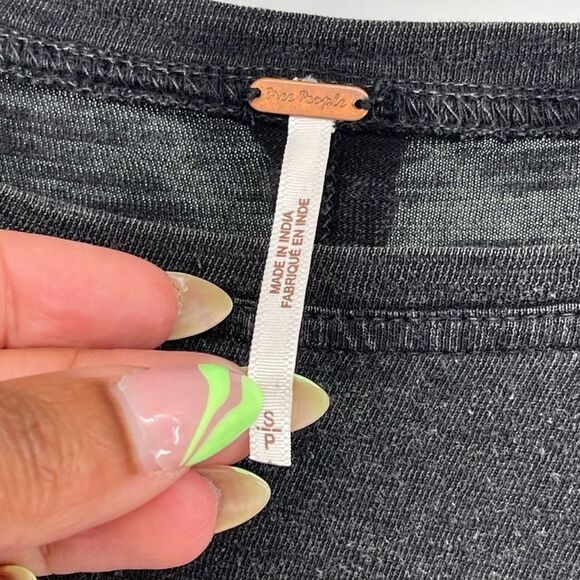 Free People Black Billy Jean Twofer Top Small – Embroidered Lace Sleeves - Picture 11 of 15